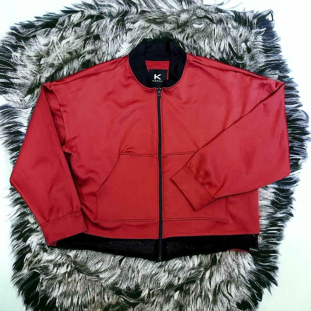 Koral Vermelho Black Purus Mesh Scuba Jacket Front Zip